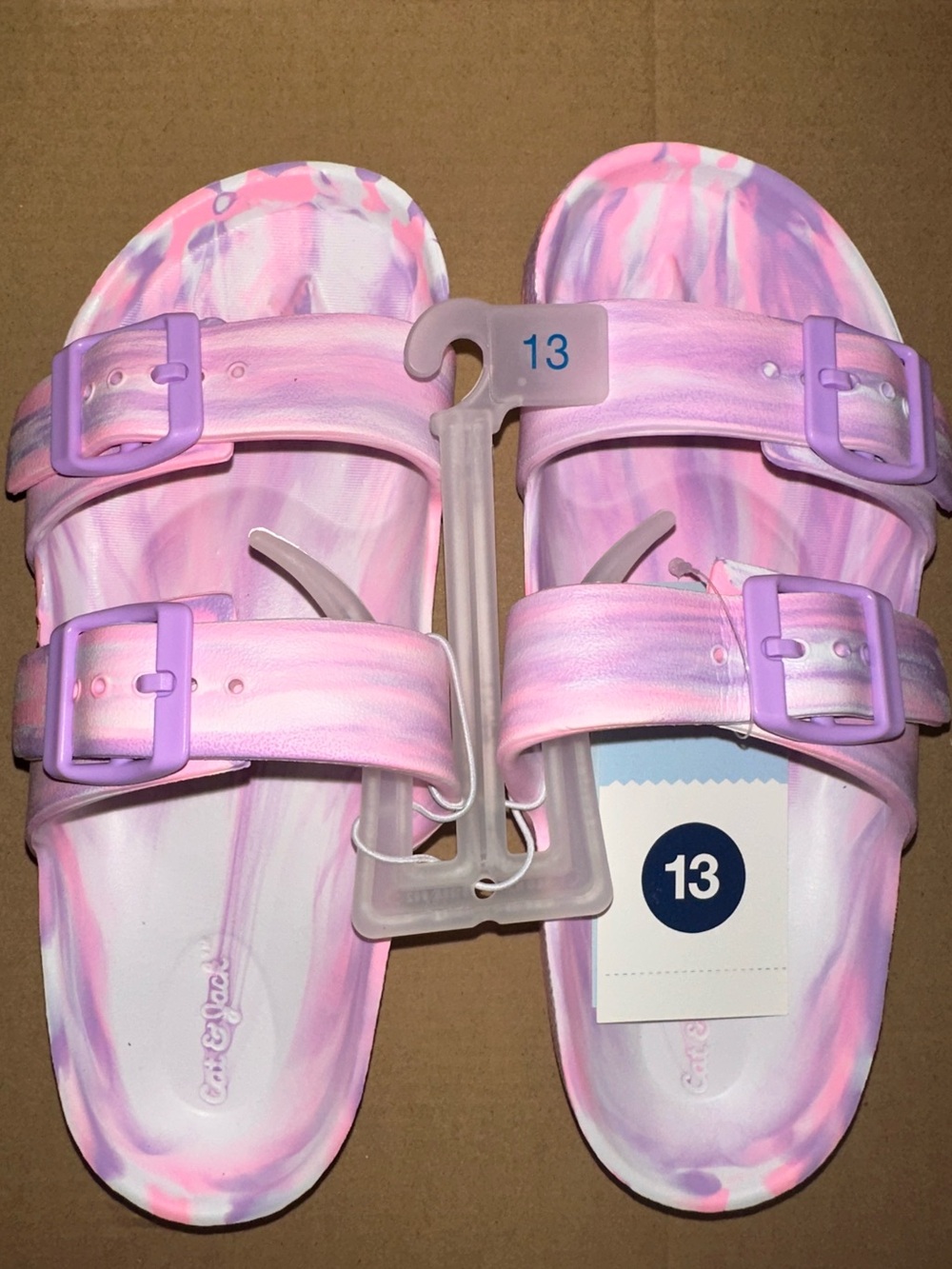 cat & jack girls’ double strap sandals – pink & lavender 🌸